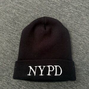 Black adult NYPD Beanie Hat one size